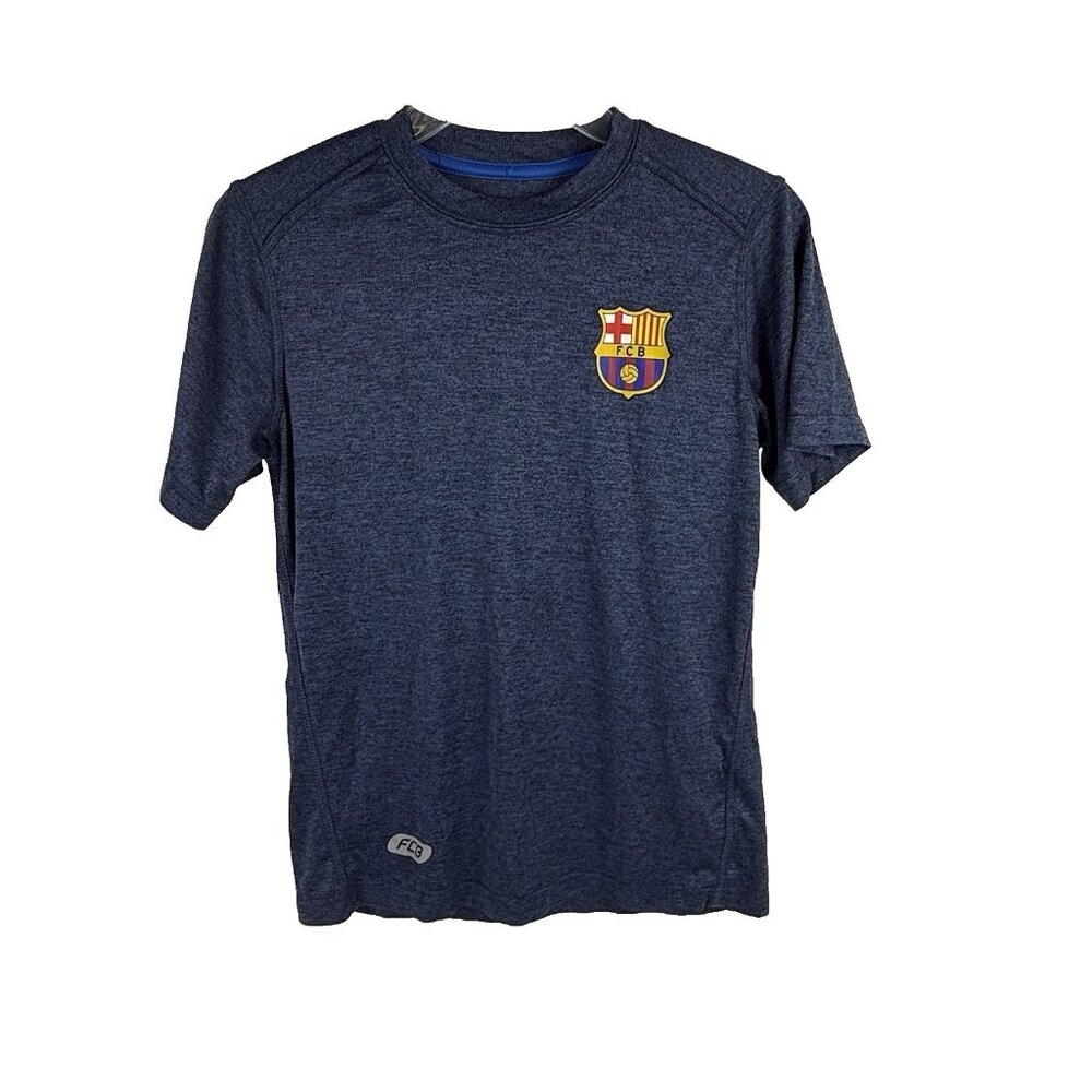 FC Barcelona Boy's T-Shirt FCB Short-Sleeve Blue Youth L